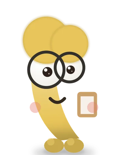 Dr. Banana, a banana in round glasses holding a clipboard
