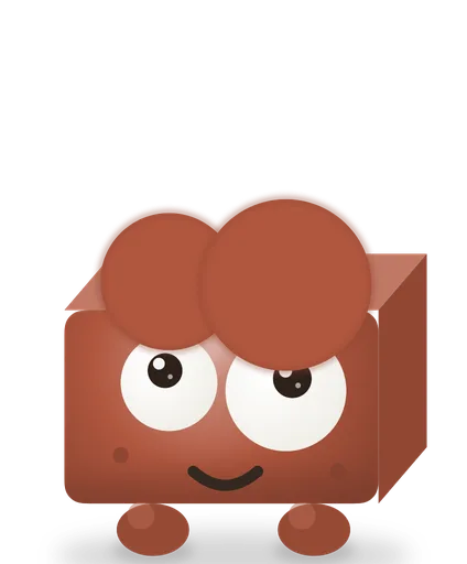 Bricky, a red brick weirdo, trying to jump