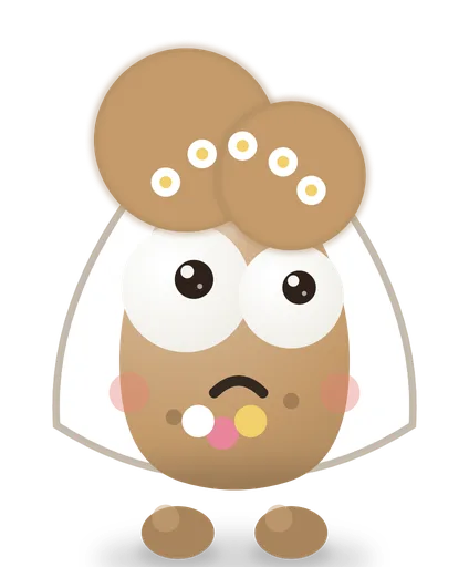Bride Potato, a potato in a wedding veil with daisies, smiling