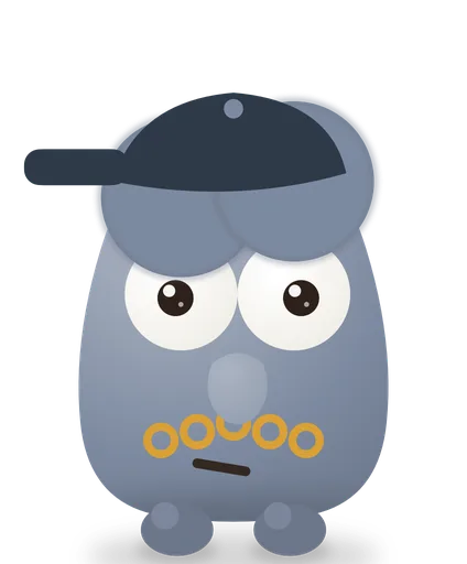 Scruffy, a grey weirdo in a cap and a gold chain