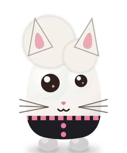 Dristun, a white cat-eared weirdo in a buttoned cardigan