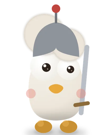 Ducknight, a duck in a knight’s helmet holding a sword