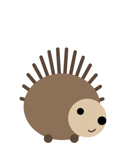 A teen hedgehog, smiling