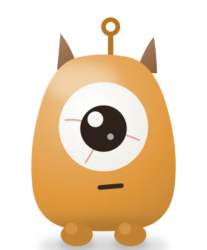 Cyclops, an orange one-eyed weirdo, locked in with his eye wide open