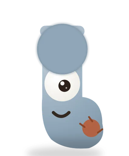 Socky, a lone blue sock weirdo