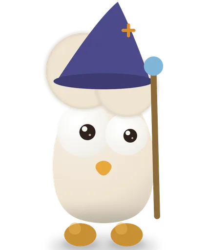 Wizard Chicken, a chicken in a wizard hat with a staff